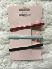 BECK SONDERGAARD Enameled Hair Clip Trio/ 8cm long