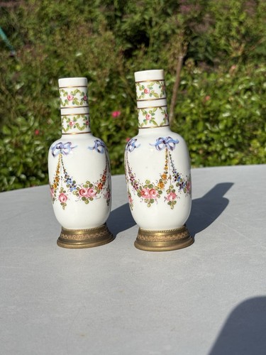 Antique pair porcelain - of,