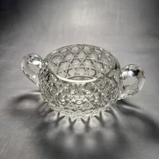 Vintage Cut Crystal Glass Sugar Bowl / Salt Cellar Jam Serving Dish