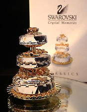 Swarovski Crystal Memories Gold Wedding Cake – Item Number 235249 - Boxed