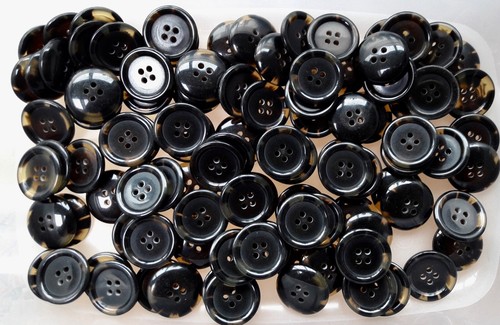Buttons 18mm 22mm black brown - buttons,