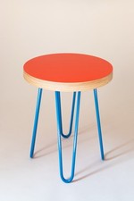 Red Plywood Side table Coffee
