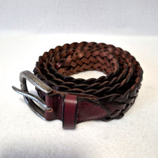 Next Men's Leather Braided Belt Size Xtra Large Colour Tan Brown 49" VGC.