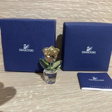 SWAROVSKI Crystal Happy Flowers Yellow Tulip in clear vase Figurine -657110