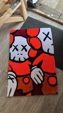 Handmade Custom Orange “KAWS” Rug (Roughly 1m X 0.7m)