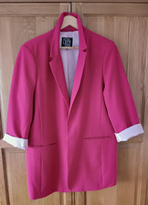 Debenhams The Collection Smart Jacket In Hot Pink Size 18 Open Style & Pockets