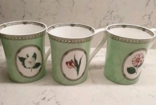 Mugs Queens RHS Applebee's Collection 3 x fine bone china -  camellia,  tulip,