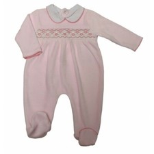 GIRLS PINK SMOCKED ROMPERS