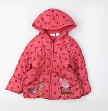 Peppa Pig Girls Pink Puffer Jacket, 2 Years, Hooded & Lined