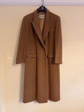 Vintage Savoy Taylors Guild Camel Coat Pure Cashmere Size 16 Double Breasted