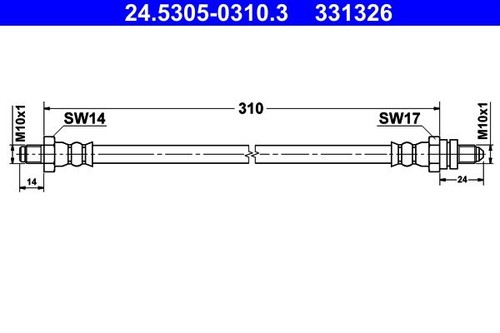 5305 0310 brake hose ate - brake,