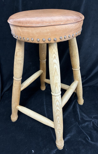 Vintage bar stool oak with - vintage,