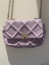 CHANEL 19 Shoulder Bag Medium Jersey purple Very Good Condition