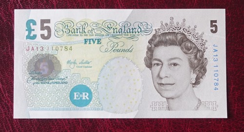 Unc bank england 5 pounds - bank,