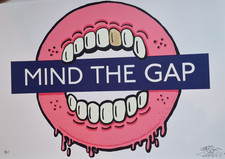 A2 Sweet Toof 'Mind the Gap' Hand Embellished Gold Tooth Print, Signed