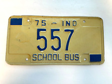 1975 Indiana License Plate School Bus 557 Car Tag Low Number Skoolie #14