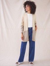 White stuff hygge colourblock cardigan long cardi open cardi knitwear