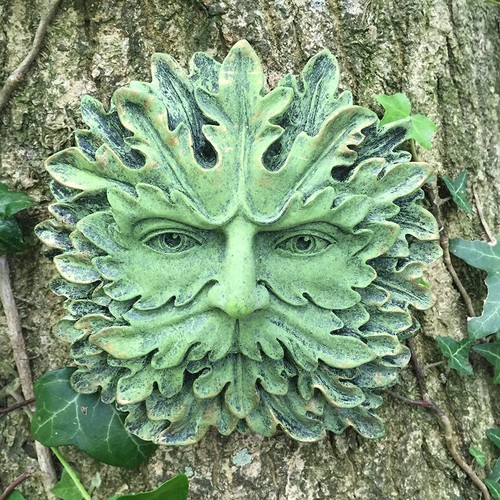Green man garden wall - man,