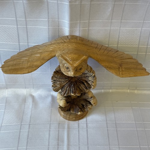 Vtg hand carved wooden - vtg, owl