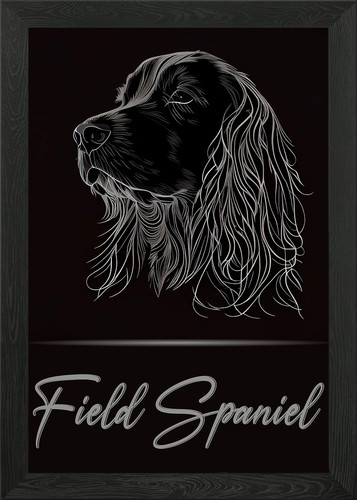 Field spaniel portrait - field, framed