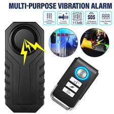 Loud 113dB Wireless Bike Alarm Remote Anti-Theft Vibration Motorcycle Security