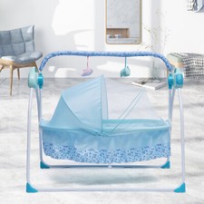Power Baby Crib Cradle Intelligent Bluetoothborn Auto-Swing Bouncer Bed New