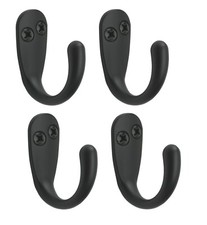 Robe Hooks Black Pack of 2/4