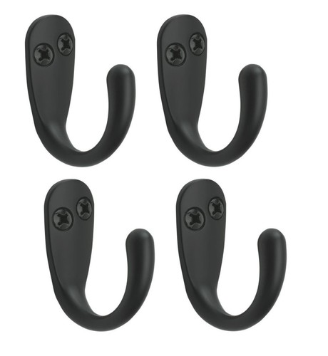 Robe hooks black - black, pack