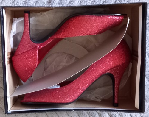 Red glitter peep - -, toe