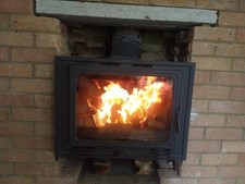 Inset Wood burner 14kw Stove Multifuel Cast Iron Cassette Wood Burner