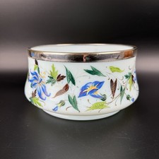 RARE W.M.F.N WMF Vintage Blue Milk Glass Hand Painted Bowl Ring Of Fire