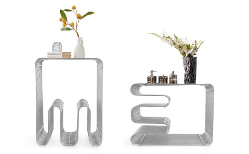 Metal wire side table - metal,