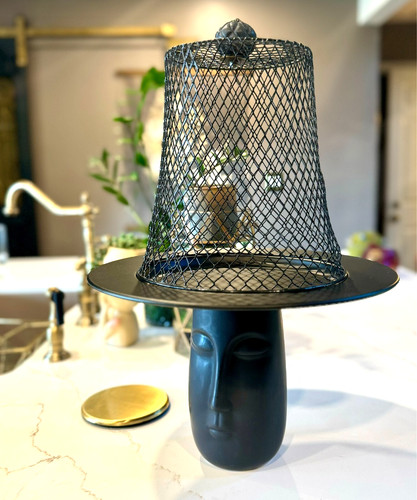 Metal matte black pedestal - metal,