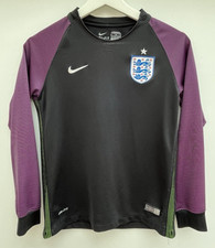 England 2016 Goalkeeper Shirt Nike Black Long Sleeve Boys 10-12 Years Medium M