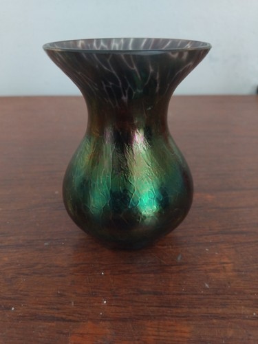 Art glass iridescent bud vase - art,