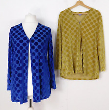 Michele Hope Green Blue Cardigan Bundle Size 10/12 Circle Sheer Pattern Brand Ne