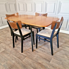 Retro Vingtage G Plan Librenza Drop Leaf Dining Table & Set Of 4 Matching Chairs
