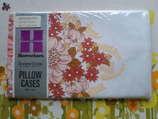 BNWT Horrockses Novara  Vintage 1950s floral print cotton pillow cases x 2