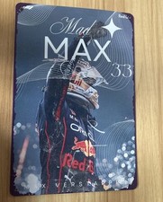 Mad Max Verstappen F1 Red Bull No 33  Vibrant Metal Rectangle Sign 30 X 20cms