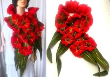 Hand Felted -ART Scarf /wool