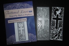 Cutting Dies*Tattered Lace*Stained Glass Window CROSS*Card*Topper