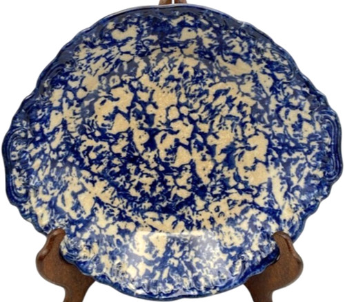 Antique spongeware flow blue - spongeware,