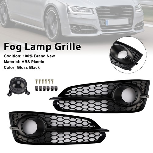 2pcs black front fog grill - black,