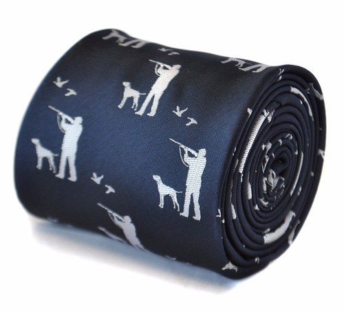 Navy mens tie with embroidered - navy,