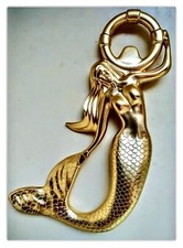 Vintage LARGE Brass Mermaid