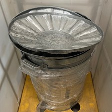 Greenblade Large Galvanised Bin 90L With Lid Garden House Rubbish - Dent