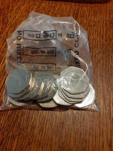 Mixed bag 50p coins - bag, ,20