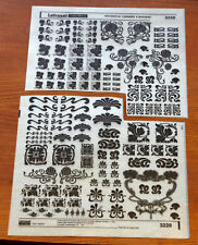 Letraset dry transfers #3228, decorative corners & borders, black, used