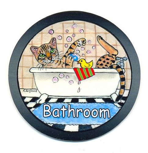 Bengal cat art - , bathroom