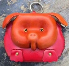 vintage leather purse pig face